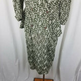 Liz Roberts Mary Ann Lamonte Peplum 80s Day Dress Womens 12 Vintage Skirt Top