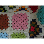 Vintage Crochet Afghan Granny Squares Throw Blanket Floral Patchwork 52x57 Boho