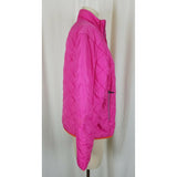 Lands End Quilted Insulated Hot Pink Lightweight Full Zip Up Jacket Womens S 6 8