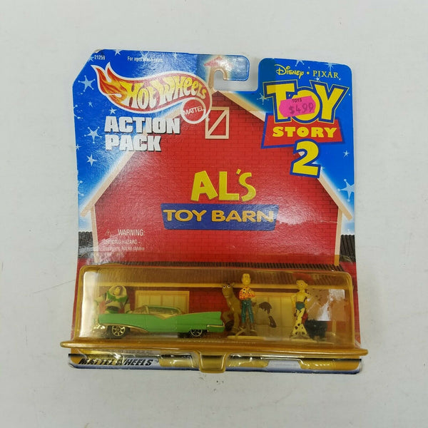 HOT WHEELS TOY STORY II 2 AL'S TOY BARN Action Pack Car Figures On Card Disney