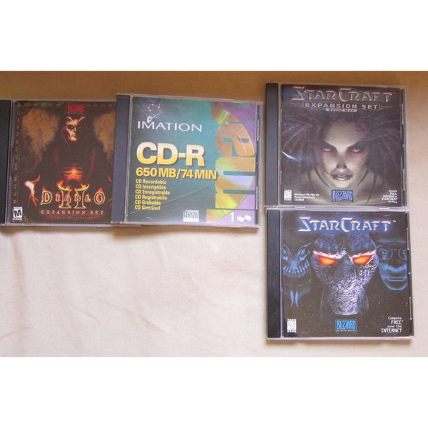 Lot of 4 PC Games Diablo II Expansion Set Starcraft Expansion Set Computer Video