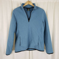 Vintage Eddie Bauer Fleece 1/4 Zip Up Sweater Jacket Womens S Pullover Blue