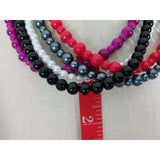 Multistrand 5 Strand Faux Pearls Colorful Statement BEADED NECKLACE Contemporary