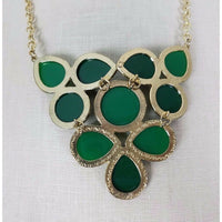 Emerald Green Faceted Beads BEADED NECKLACE Contemporary Statement Cluster Bib
