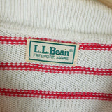 Vintage LL Bean Red Striped Cotton Knit Collared Polo Pullover Sweater Mens S M