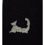 Cape Cod Pewter Tie Bar Tack Clip Pin Clasp with Chain USA Mass Souvenir Jewelry