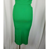 TopShop Cutout Sleeveless Stretch Midi Wiggle Dress Womens 4 Kelly Green Top