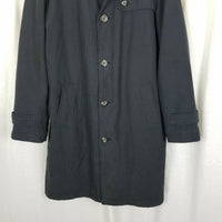 Utex Insulated Charcoal Gray Trench Coat Mens 40 Wool Zip Out Removable Liner