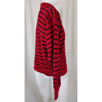 Polo Ralph Lauren Striped Knit Collared Henley Polo Pullover SWEATER Red Mens L