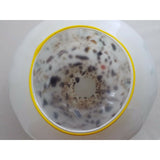 HAND BLOWN GLASS ART Decorative BOWL MURANO STYLE Weighted Blues Browns White