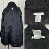Laura Ashley Black Houndstooth Woven Short Button Up Peacoat Jacket Womens XL 3D