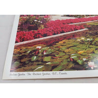 Vintage Scenic Laminated Photos Placemat Travel Souvenir Butchart Gardens Canada