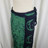 Ethnic Dreams Half Moon Wrap Skirt Long Maxi Hippie Boho Pagan Witch Womens M