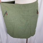 Talbots Brushed Fuzzy Winter Wool Skirt Womens 16 Short Pencil Straight Army