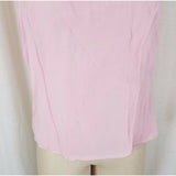 Zoe Designer Deconstructed Raw Edge Crepe Tank Top Tunic Blouse Womens M Pink