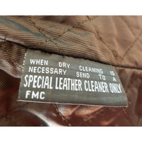 Oakwood Classic Brown Leather Full Zip Up Half Belted Insulated Jacket Womens S