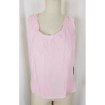 Zoe Designer Deconstructed Raw Edge Crepe Tank Top Tunic Blouse Womens M Pink