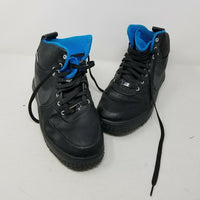 Nike Lunar Force 1 Duckboot Leather Black & Blue Athletic Shoes Sneakers Mens 10