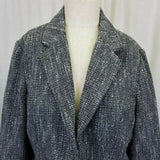 Coldwater Creek Woven Mottled Recycled Wool Blend Jacket Blazer Womens 16 Black