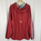 Vintage Y2K Adidas Hooded Snap Henley Rain Wind Jacket Mens L Nylon Mesh Lined