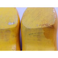 HEINEKEN BEER ADVERTISING PAIR OF WOOD SHOES CLOGS HOLLAND Yellow Carved Wooden