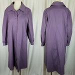 Vintage Mod MCM Purple Long Rain Trench Coat Womens 14P Lilac Lavender 60s 70s