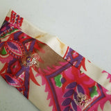 Vintage Mardi Gras New York Chiffon Metallic Maxi Floral Keyhole Dress Womens XS