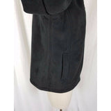Esprit Vegan Sherpa Shearling Fur Faux Suede Hooded Parka Jacket Peacoat M