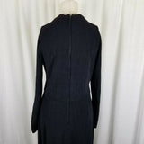 Vintage 70s Kiva Ltd Maxi Goddess House Dress Womens S M Black Gathered Ruched