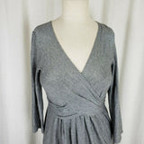 Only Hearts NYC Helena Stuart Faux Wrap Jersey Knit Mini Dress Womens M Gray USA