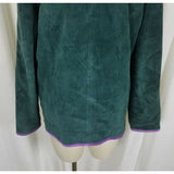 Vintage Linea Louis Dell'Olio Green Suede Leather Floral Vines Jacket Womens M