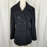 Jones New York Double Breasted Winter Wool Military Short Peacoat Coat Womens S