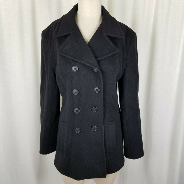 Jones New York Double Breasted Winter Wool Military Short Peacoat Coat Womens S