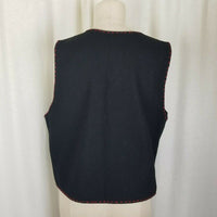SGDN Same Game Different Name Floral Pointed Button Down Vest Waistcoat Womens L