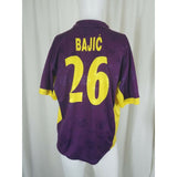 NAAI Bajic # 26 Soccer Futbol Jersey Mens M Purple Gold Speckled Sheen Collared