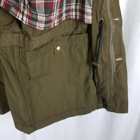 Vintage Orvis Plaid Flannel Lined Longline Leather Field Jacket Barn Coat Mens L