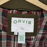 Vintage Orvis Plaid Flannel Lined Longline Leather Field Jacket Barn Coat Mens L