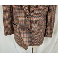 Brooks Brothers 100% Wool Houndstooth Checked Blazer Jacket Womens 10 Vintage