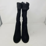 Colin Stuart x Victoria Secret Fold Over Shearling Black Suede Boots Womens 10B