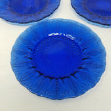 Set of 4 Avon Royal Sapphire Leaf Fan Print France Cobalt Blue 8" Salad Plates