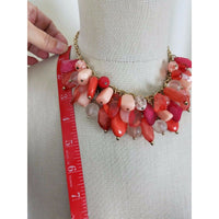 Resin Statement Dangle Charm Bib Cluster Chunky BEADED NECKLACE Faceted Jewels