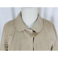 J.Crew Chino Cropped Twill Khaki Safari Jacket Womens 4 Asymmetrical Button Up