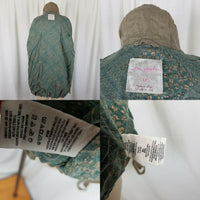 Free People Embroidered Linen Cargo Jacket Slouchy Canvas Safari Womens S Khaki