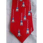 After Dark Bungee Roulette Silk Necktie 4" x 57" Red Novelty Jumping Men Tie