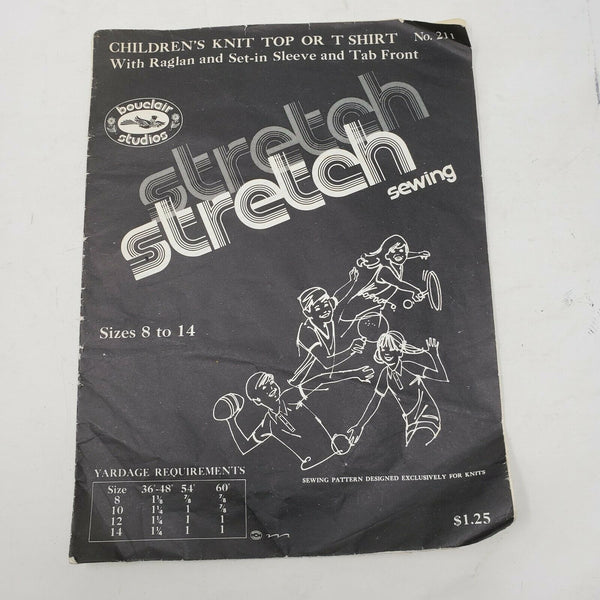 Bouclair Studios Stretch Sewing Pattern For Knits Children's Top TShirt Vintage