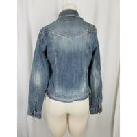 Riders Copper Collection Factory Distressed Jean Denim Trucker Jacket Womens M