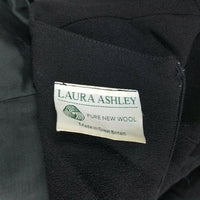 Laura Ashley Vintage Black Wool Crepe Little Black Dress Womens 12 Great Britain