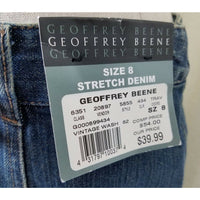 Geoffrey Beene Sport Stretch Denim Blue Jean Midi Pencil Skirt Womens 8 Vintage