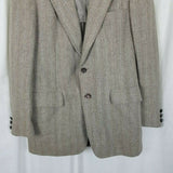 Vintage Doncaster Imperial Wool Herringbone Blazer Sport Coat Jacket Mens 44 Tan