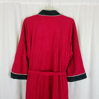 Harcourt Red & Black Velour Wrap Bath Robe Mens One Size OS Striped USA Smoking